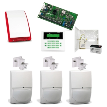 SYSTEM ALARMOWY SATEL CA-5 KPL LCD + 3x SWAN QUAD